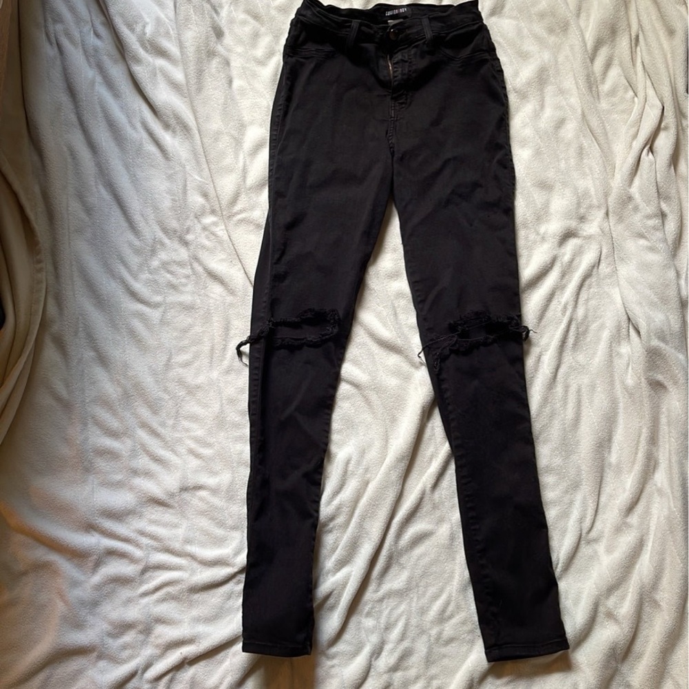 Fashion Nova Black Distressed Women's Skinny Jeans